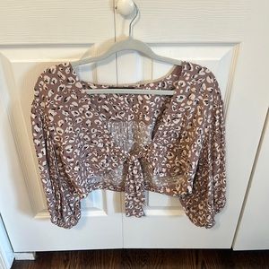 Shop Neighbor LA Tie Front Crop Top